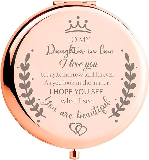 Daughter in Law Gifts Compact Mirror for Daughter Rose Gold Daughter in Law 01