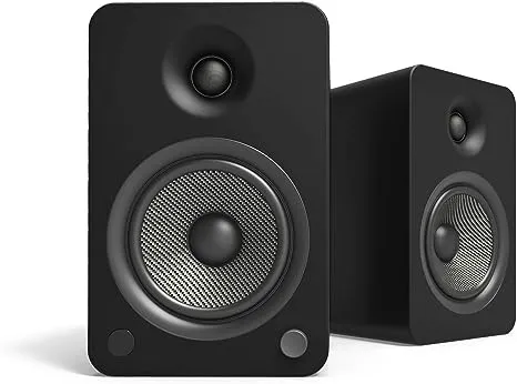 Kanto YU6MB Powered Bookshelf Speakers with Bluetooth and Phono Preamp | Pair | Matte Black