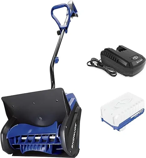 Snow Joe 24V-SS13-TV1 24-Volt iON+ Cordless Snow Shovel Bundle | W/ 4.0-Ah Battery, Charger, Cover, Ice Dozer and Extended Warranty