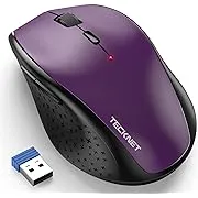 TeckNet Classic 2.4G Portable Optical Wireless Mouse with USB Nano Red 