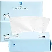 ITO Disposable Face Towel, Soft Facial Tissue for Sensitive Skin, Non-Woven Fabric Dry Wipes Facial Cleansing Make Up Remover Wipes 3 Pack