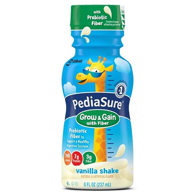 PediaSure Crece y Gana con Apoyo Inmunológico, Batido de Proteínas para Niños, 7 G de Proteína, Botella de Chocolate de 8 Oz, 6 Cuentas