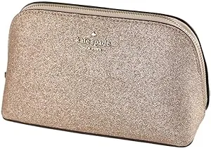 Kate Spade Shimmy Glitter Rose Gold Small Cosmetic Case Travel Make Up Case NWT 