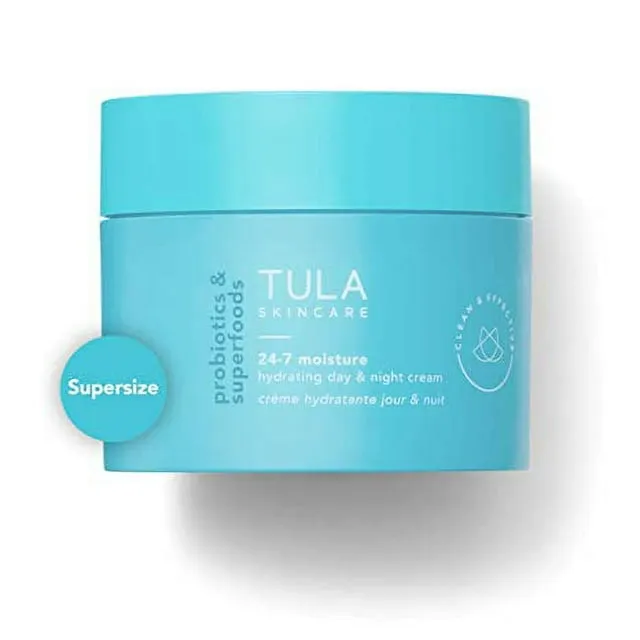 TULA Skin Care 24-7 Hydrating Day & Night Cream - Anti-Aging Moisturizer for Face, Contains Watermelon & Blueberry Extract, 1.5oz