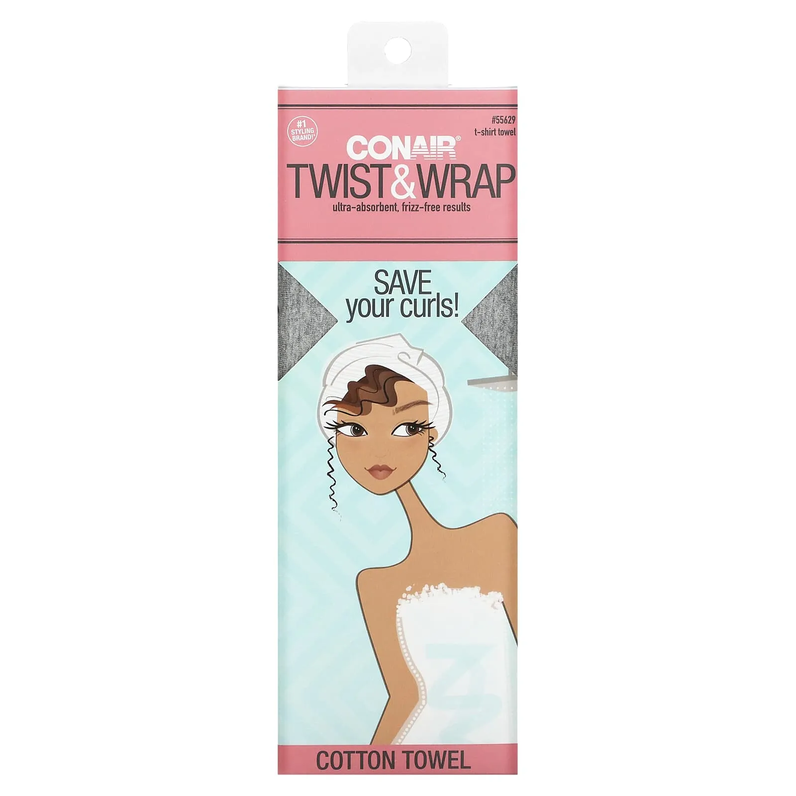 Conair, Twist & Wrap Pamuk Havlu, 1 Havlu