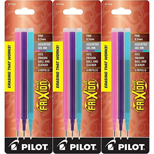 Pilot Refills for Frixion Erasable Gel Ink Pens, Fashion Assorted,6X3-P<wbr/>k 77336