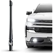 RONIN FACTORY Truck Antenna Accessory for Chevy Silverado & GMC Sierra Accessories (2014+) - Anti Theft - Carwash Safe - Short Replacement Antenna (8 Inch Flexible)RONIN FACTORY Truck Antenna Accessory for Chev…