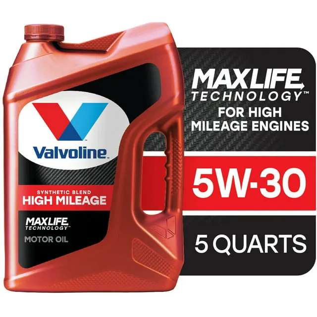 Valvoline Max Life Engine Oil, High Mileage, SAE 5W-30 - 5 qt jug