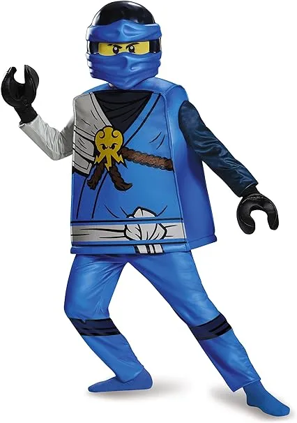 Jay Deluxe Ninjago Lego Costume, Large/10-12