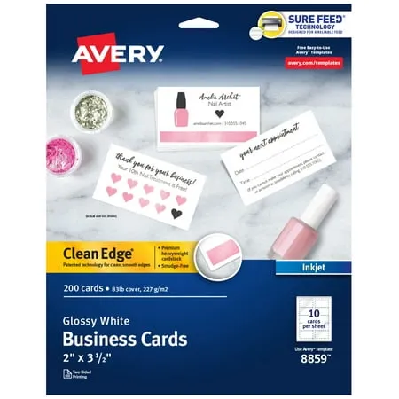 Avery Clean Edge Inkjet Business Cards