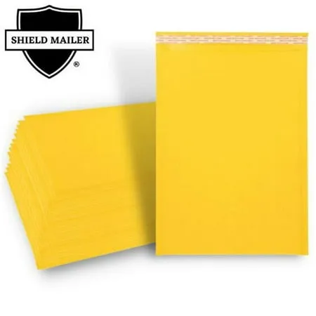 SSBM Kraft Bubble Mailer 4x8 Inch 500 Pack Padded Shipping Envelope Mailers Gold Yellow Self Seal and Peel Strip