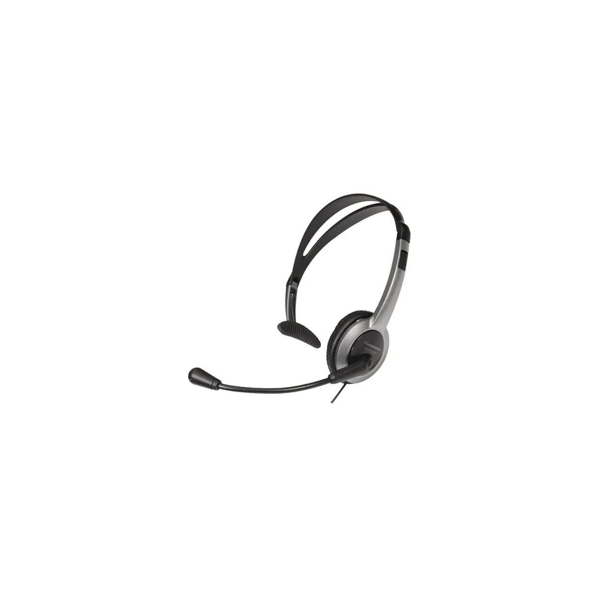 Panasonic Comfort Fit Headset für schnurlose Festnetztelefone der TCA Serie, faltbares Headset mit flexiblem Mikrofon mit Geräuschunterdrückung und Lautstärkeregler, 2,5 mm Stecker, Grau/Silber KX-TCA430