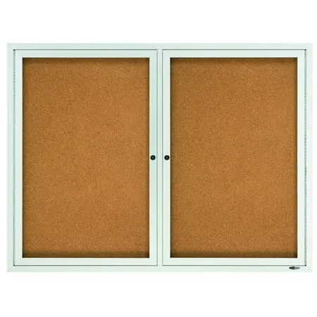 Quartet Classic Enclosed Cork Bulletin Board, 36" x 24", Aluminum Frame With Silver Finish