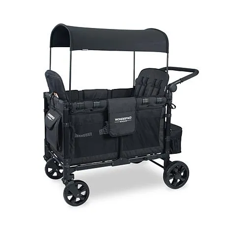 Wonderfold W4 Elite Quad Stroller Wagon - Volcanic Black