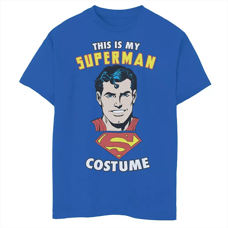 Boys 8-20 DC Comics Superman This Is My Costume Text Graphic Tee