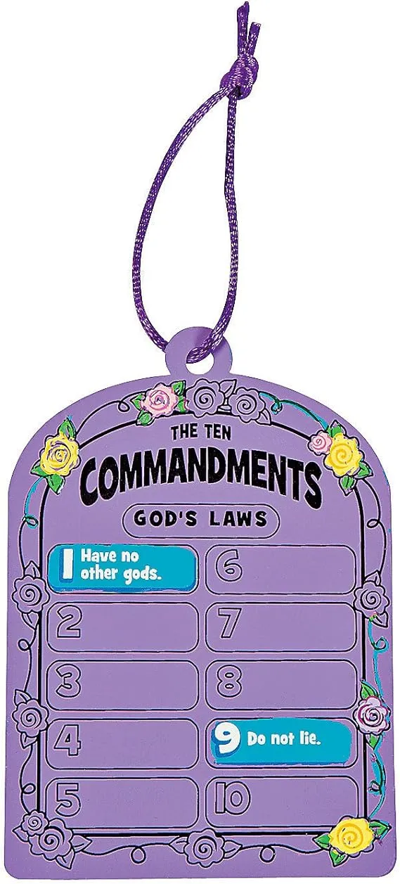 Magic Color Scratch Ten Commandments Tablets - Bulk set of 24 - Religious Crafts for Kids and Sunday School Activities 