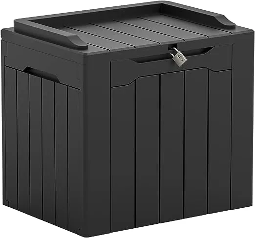 Flamaker Deck Box 31 Gallon Waterproof Resin Storage Box with Lid Indoor Outd...