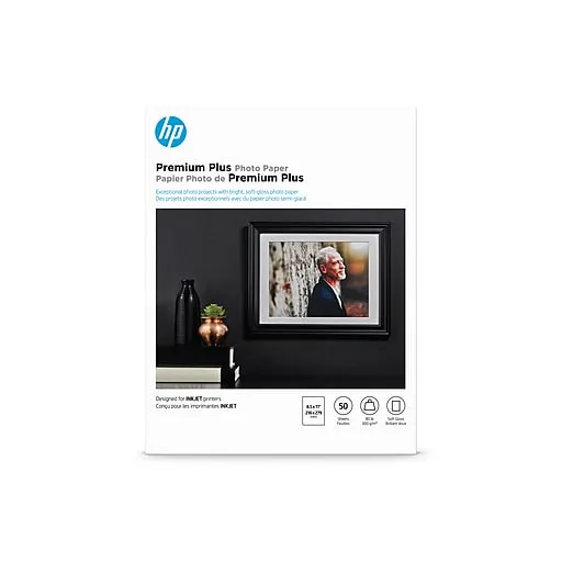 HP Premium Satin Plus Photo Paper, 8.5" x 11", 50 Sheet/Pack (CR667A) | Staples