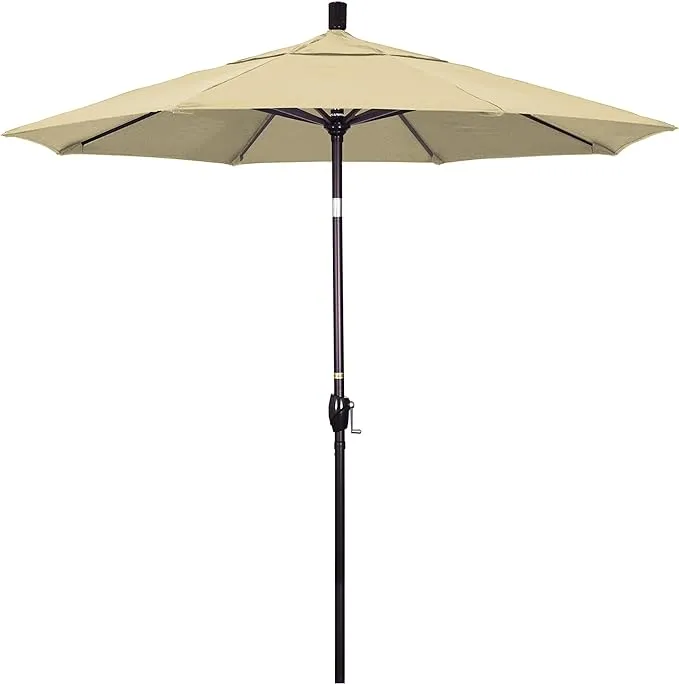 California Umbrella 7.5' Pacific Trail Series Patio Umbrella With Bronze Aluminum Pole Aluminum Ribs Push Button Tilt Crank Lift With Olefin Beige Fabric - California Umbrella GSPT758117-F22