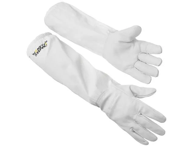 Honey Keeper Beekeeping Gloves, Small - Goatskin Leather with Canvas Sleeve and Elastic Cuff