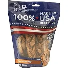 Pet Factory Beefhide Braided Sticks Dog Chew Treats