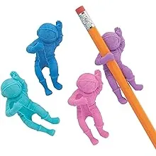 24 PC Astronaut Eraser Pencil Wrap Erasers