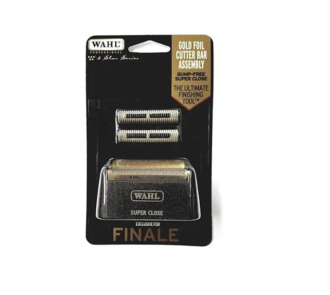 Wahl Professional 5 Star Series Finale Shaver Replacement Super Close Gold Foil & Cutter Bar Assembly, Hypo-Allergenic, Super Close, Bump Free Shaving for Professional Barbers and Stylists-Model 7043