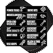 Toolbox Organization Magnetic Labels - 80 Large, Tool Chest Organizer Labels Wit