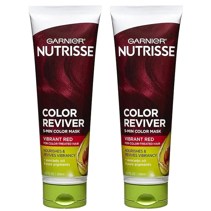 Garnier Hair Color Nutrisse Color Reviver 5 Min Color Mask Vibrant Red for Color Treated Hair to Nourish Revives Vibrancy Fo