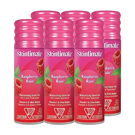 Skintimate Raspberry Rain Womens Shave Gel Twin Pack, 14 oz Total, Moisturizing Womens Shaving Cream