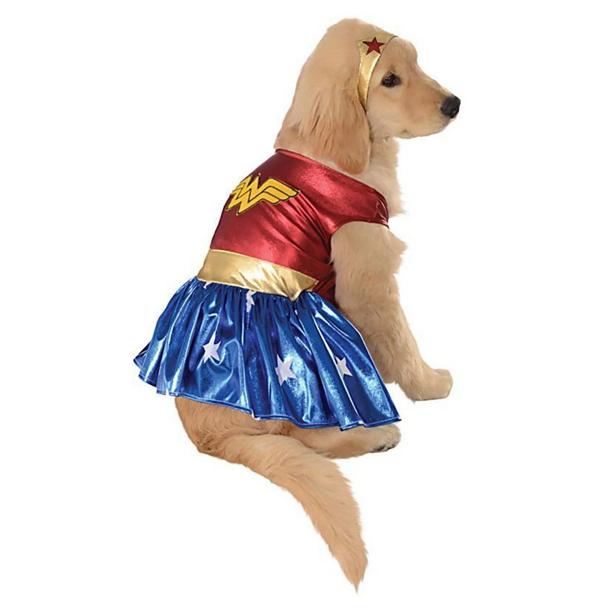 Rubies Rubie's Pet Shop Halloween Wonder Woman Deluxe Dog and Cat Costume in Yellow, Size: Small | Polyester PetSmart