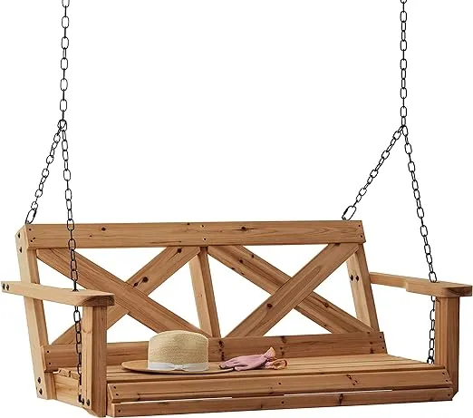 Farmhouse 2-Person All Cedar Wood Porch Swing