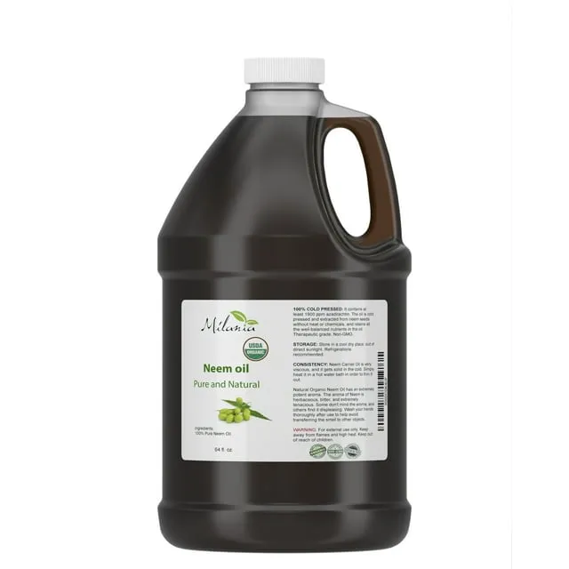 Neem Oil 1 Gallon  Premium Organic - Virgin, Cold Pressed, Unrefined 100% Pure