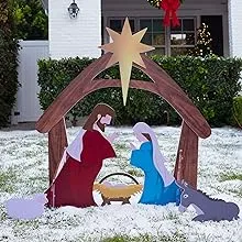 Best Choice Products 4ft Outdoor Nativity Scene, Weather-Resistant Decor, Christmas Family Yard Decoration, PVC