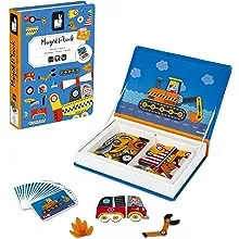 Janod MagnetiBook 69 pc Magnetic Racers Vehicle Game - Ages 3+ - J02715