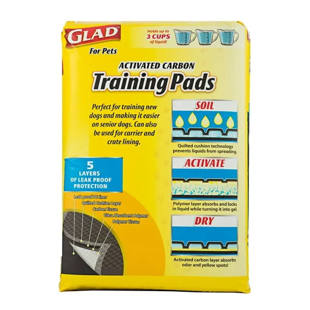 Glad Black Charcoal Pads for all dogs, 30 Count