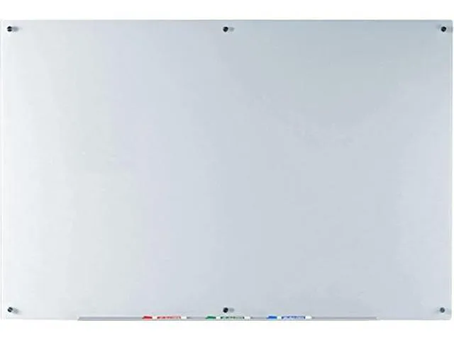 audio-visual direct white glass dry-erase board set - 5' x 3.4' - includes hardware & marker tray (non-magnetic)