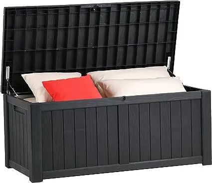 YITAHOME 120 Gallon Large Deck Box Resin Outdoor Storage