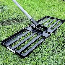 Lawn Leveling Rake, 6.5FT 17&#034;x10&#034; Levelawn Tool, Heavy Duty Effort Saving Law...