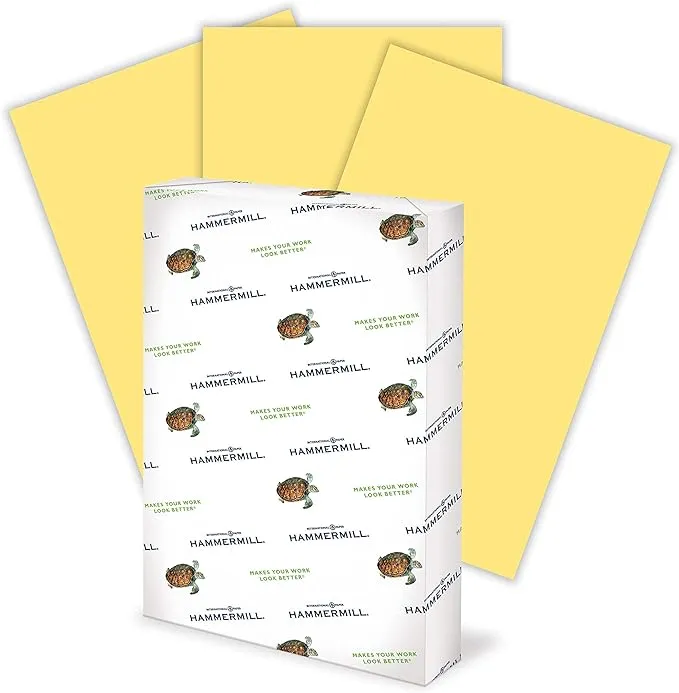 Hammermill Colors Print Paper, 20lb, 11 x 17, Canary, 500/Ream