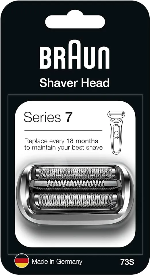 Braun Series 7 Electric Shaver Replacement Head, Easily Attach Your Shaver Head, Compatible with New Generation Series 7 Shavers, 73S, Silver