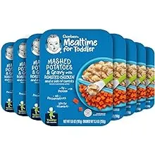 Gerber Mealtime for Toddler Mashed Potatoes & Gravy with Roasted Chicken & Carrots, 6.6 Ounce (Pack of 8)