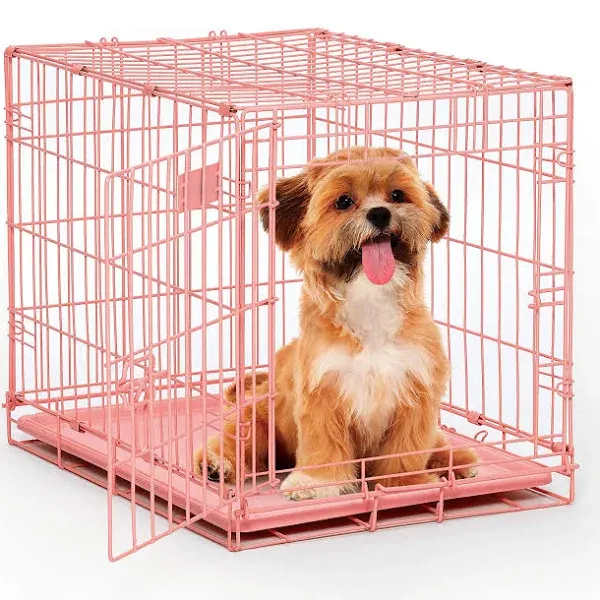 Midwest Homes iCrate Single Door Dog Crate, Pink