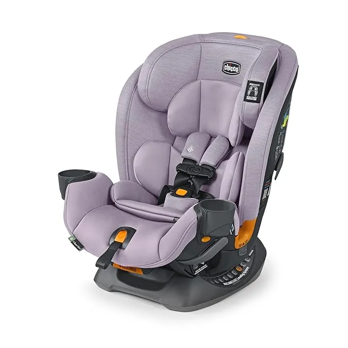 Chicco OneFit ClearTex All-in-One, Rear-Facing Seat for Infants 5-40 lbs, Forward-Facing Car Seat 25-65 lbs, Booster 40-100 lbs, Convertible| Obsidian/Black