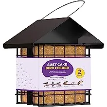 Sewanta Suet Bird Feeder for Outside [Double Capacity] Suet Wild Bird Feeder with ...