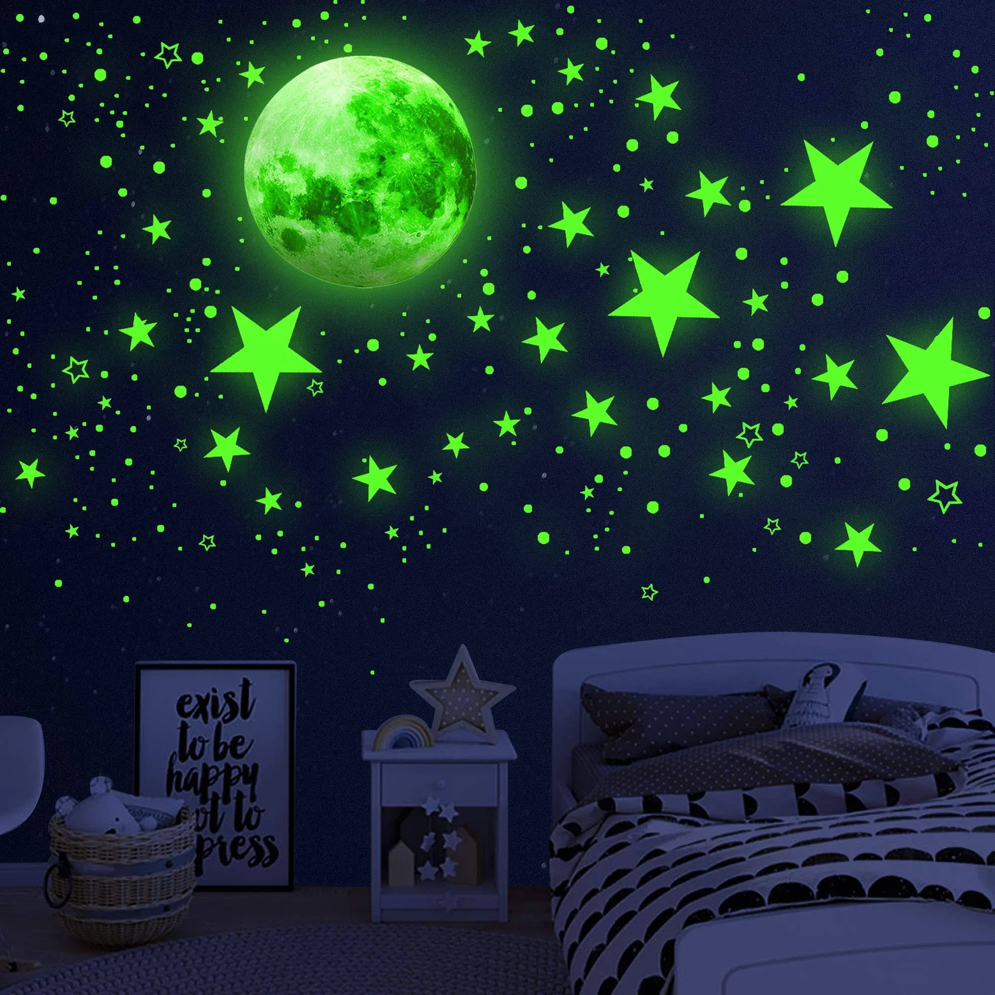 Dark Star Glow and Moon Wall Sticker