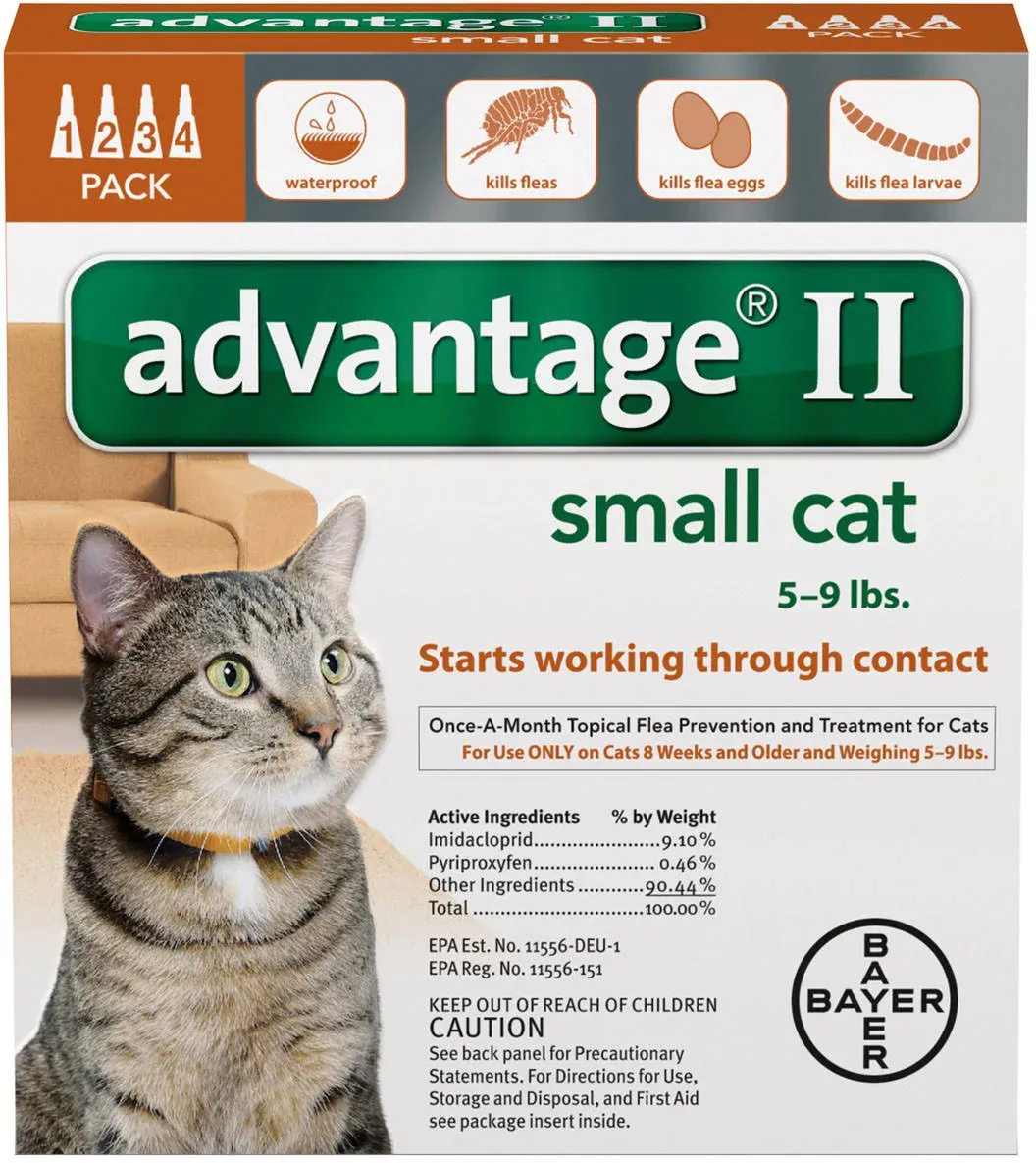 Advantage II Kitten Vet-Recommended Flea Treatment & Prevention | Cats 2-5 lbs. | 2-Month Supply