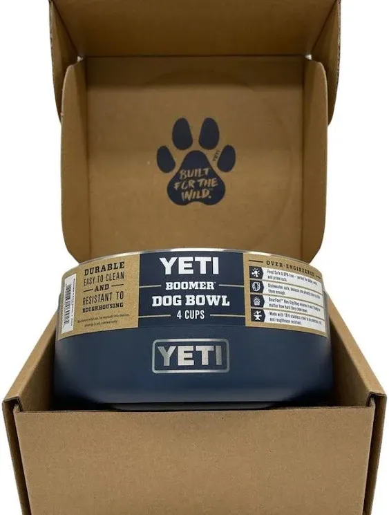 Yeti Boomer 4, Navy Stainless Steel, Non-Slip Dog Bowl, Holds 32 Ounces Qty 2 ...