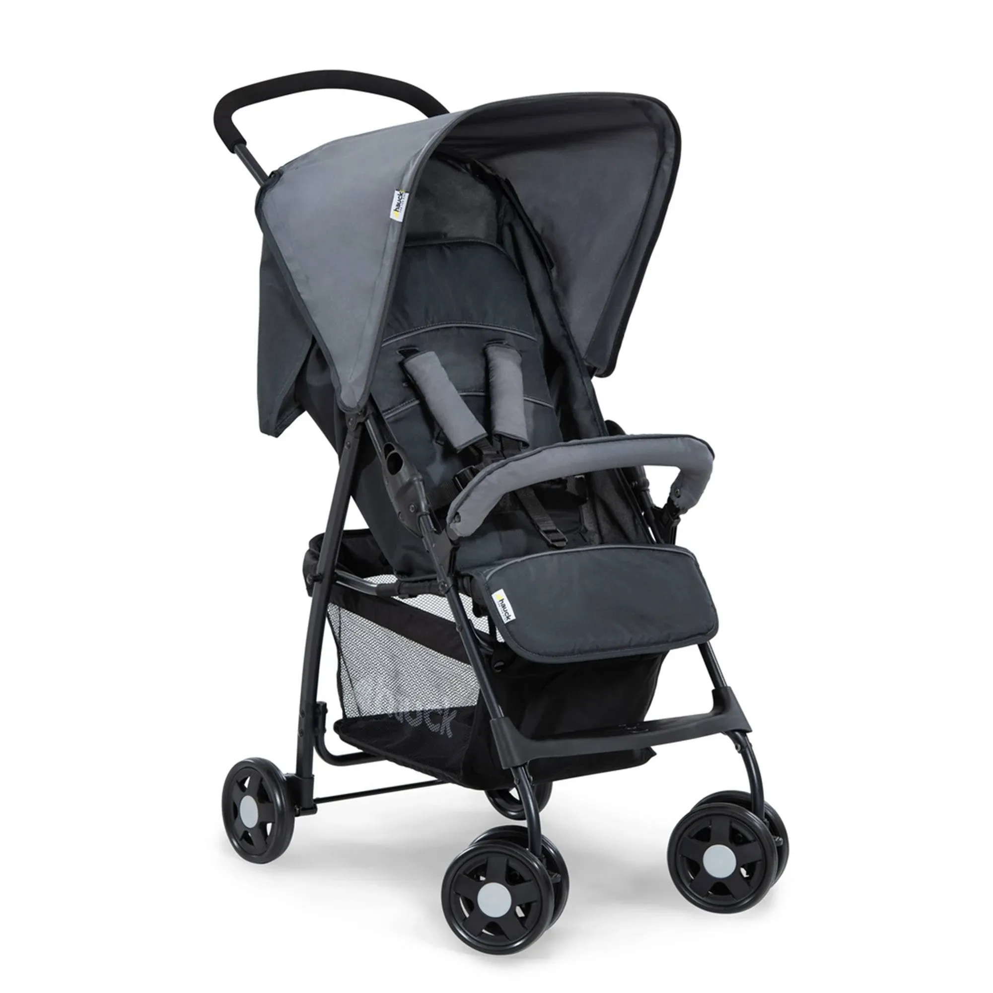 hauck Sport T13 Lightweight Compact Foldable Stroller Pushchair with UV Protected Canopy and Swiveling and Lockable Front Wheels, Charcoal Stone