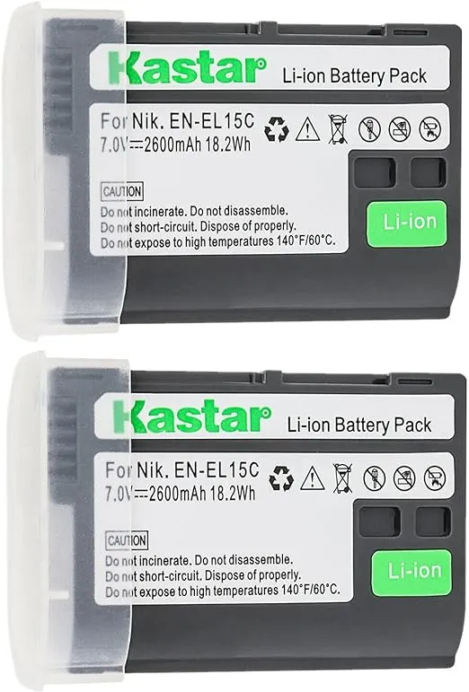 Kastar Battery Pack Replacement for Nikon EN-EL15c ENEL15C Battery MH-25 Charger